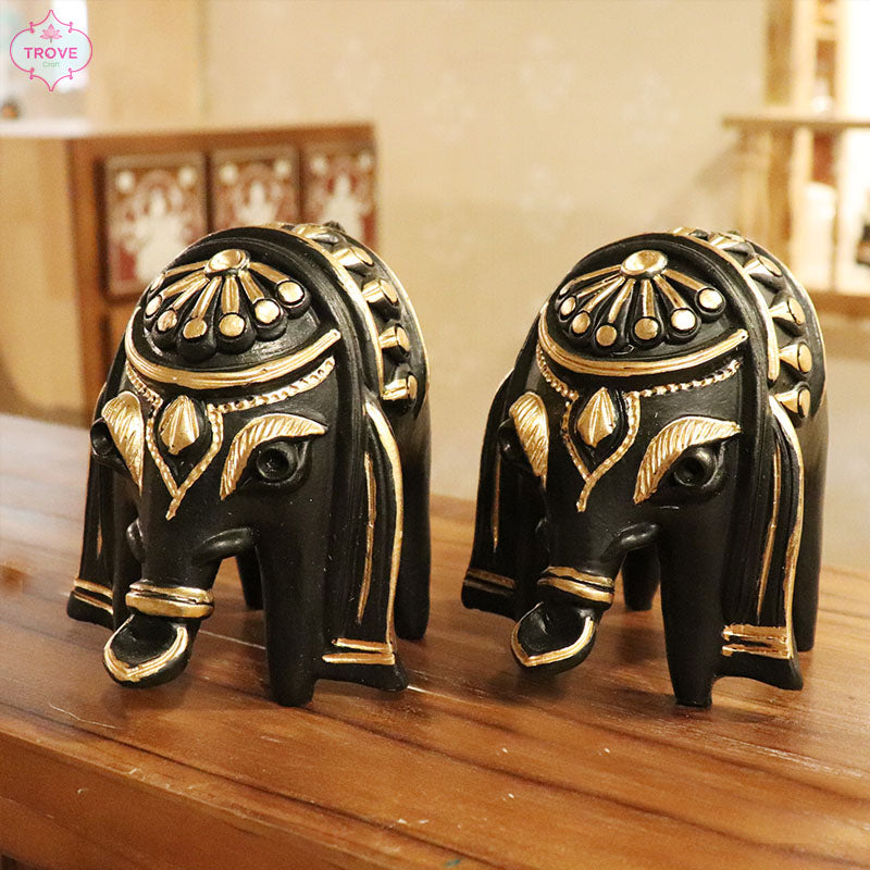 5.5" Terracotta Kothokoli Bankura Elephant- Set of 2