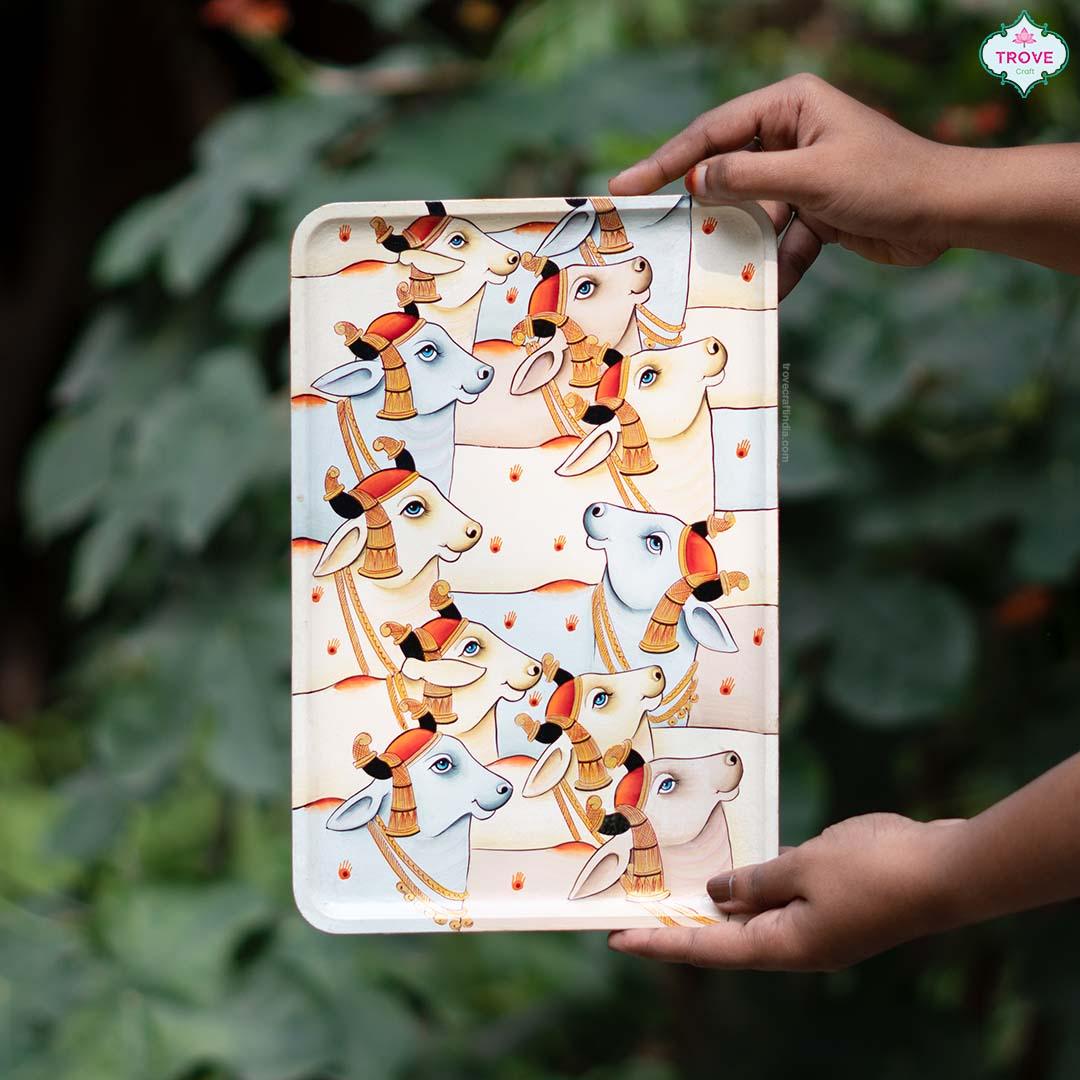 hand painted pichwai cows