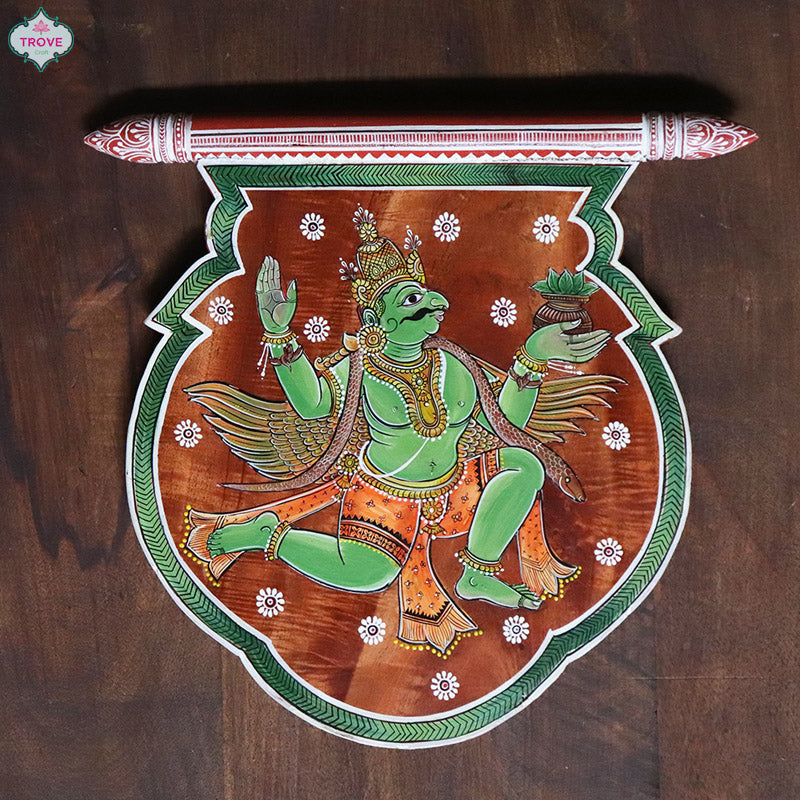 Patachitra theme Folksy Fan Shaped Wall Decor