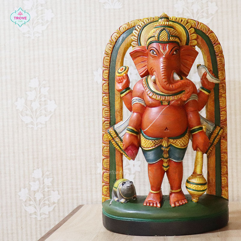 Ganesha Wooden Carved Decor
