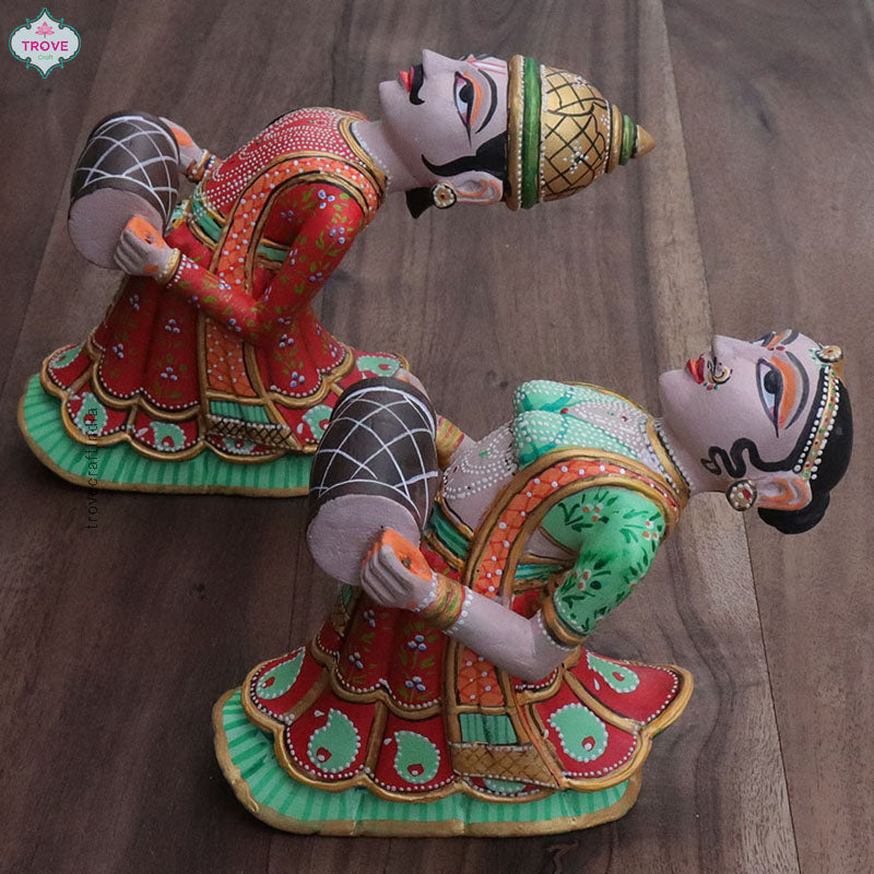 Set of 2 - Wall hanging Rajasthani Gangaur Musical Pairs