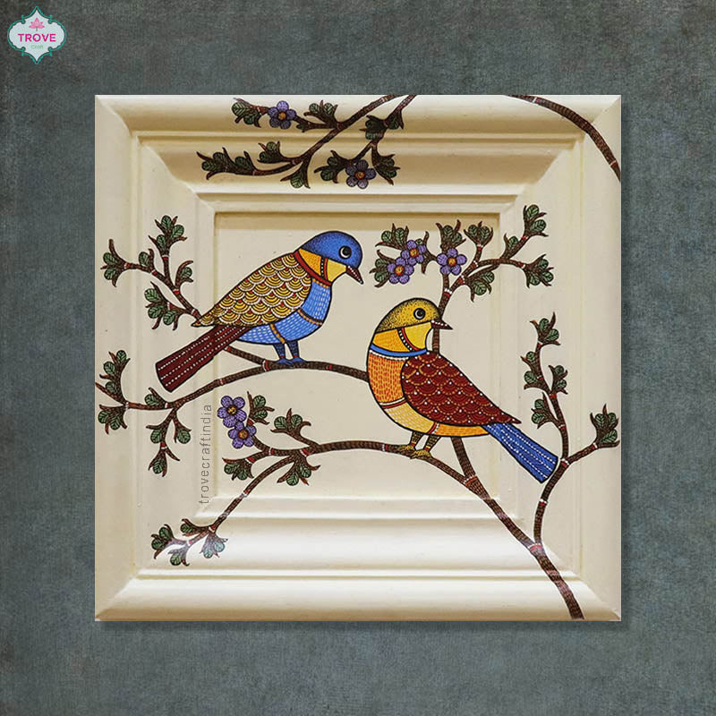 12" Nature-theme Gond-Patachitra Folk Art Infinity Frame