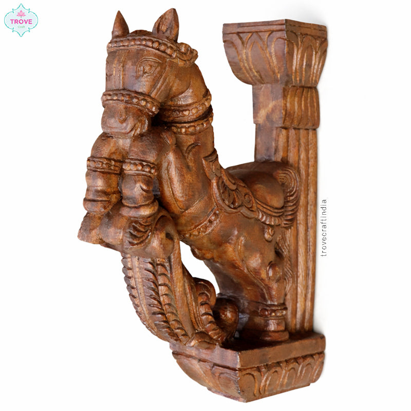 12" Traditional Hand Carved Corbel / Wall bracket- Horse