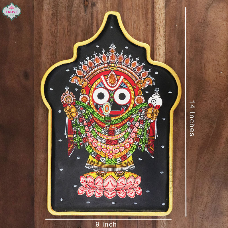 14" Arabesque Pattachitra Jagannath Wall Décor Plate