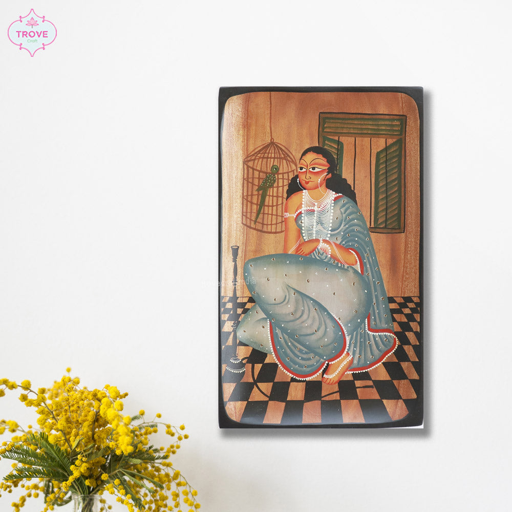 14"x 9" Rectangular Kalighat Themed Wall Decor Plate