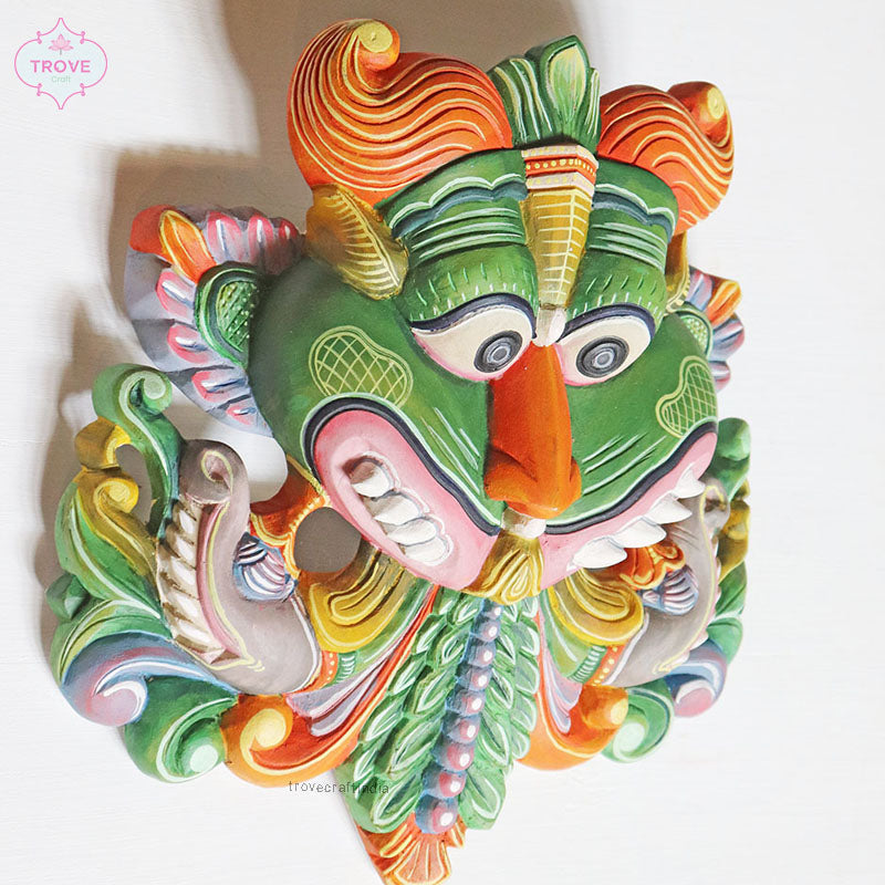 15" Hand-Carved & handpainted Kirtimukha Wall Mask