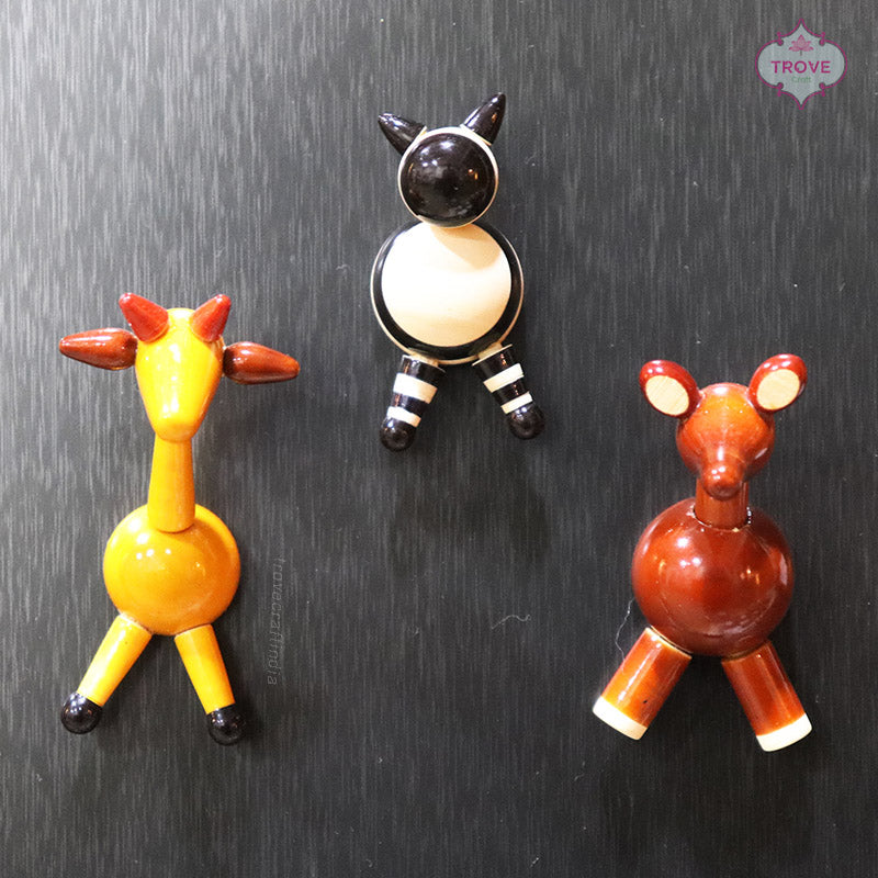 2.5" Fridge Magnets - Set of 3 - Channapatna Animal Trio