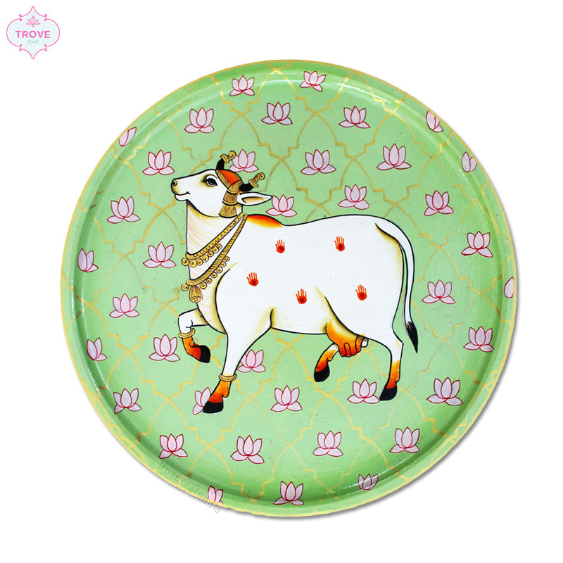 Jaali Cow Pichwai Wall Décor Plate