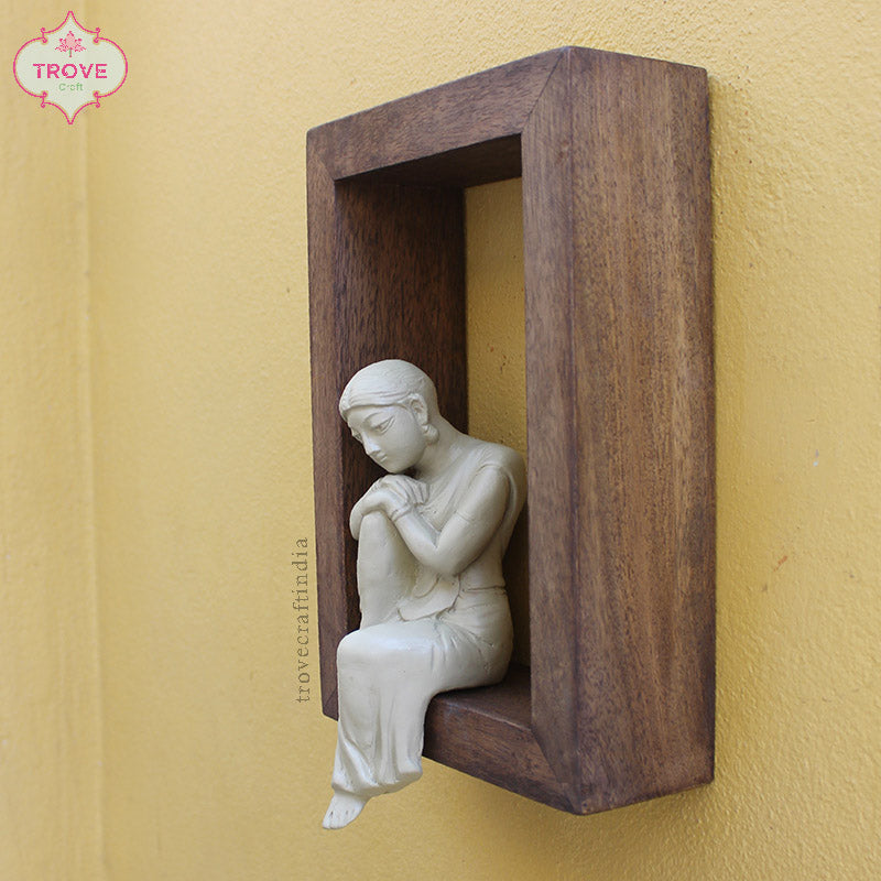 Contemplative Nayka "ন্যাকা" tabletop terracotta figurine