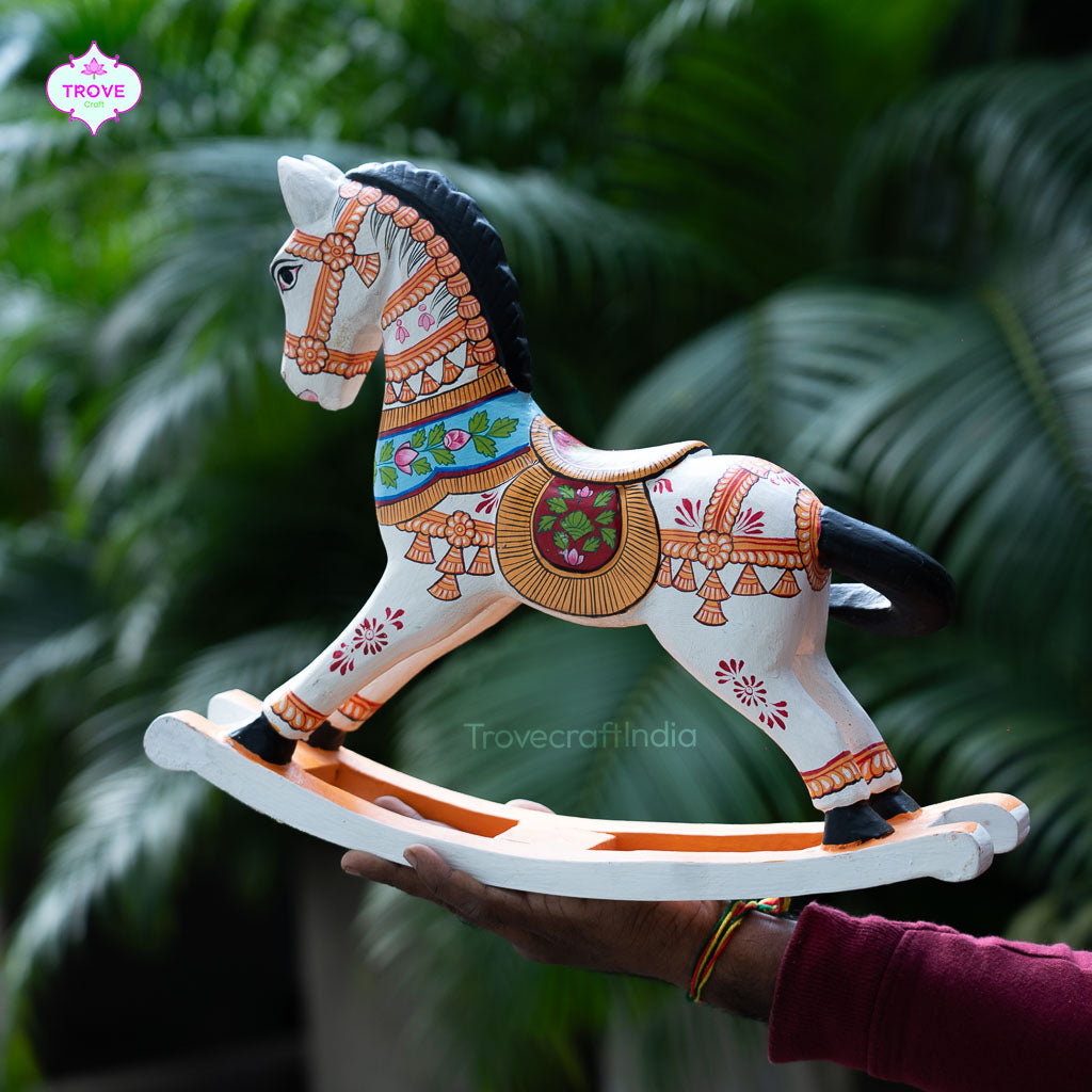 Hand-painted Rocking Horse Table Decor