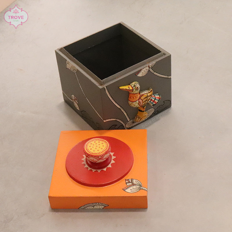 Hand-painted Pattachitra Gift Box - 4" x 4" x 4" Inch