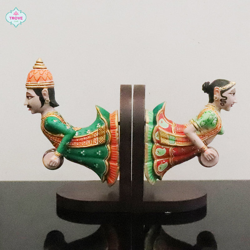 Set of 2 - Rajasthani Gangaur Musical Book Ends