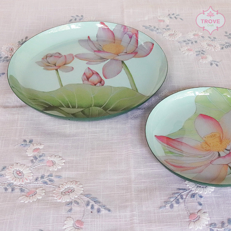 lotus floral serving plates
