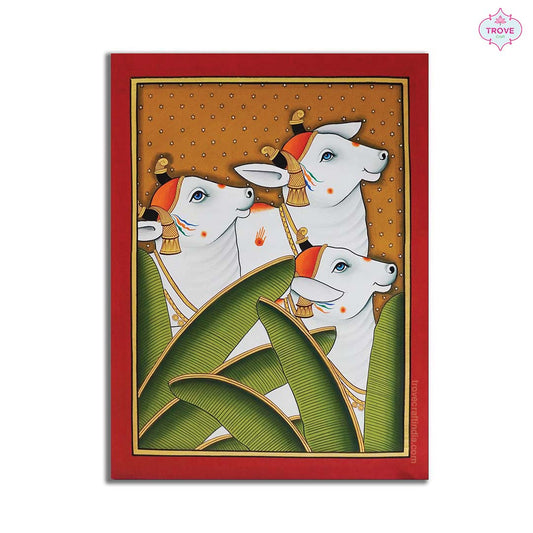 hand-painted pichwai cows