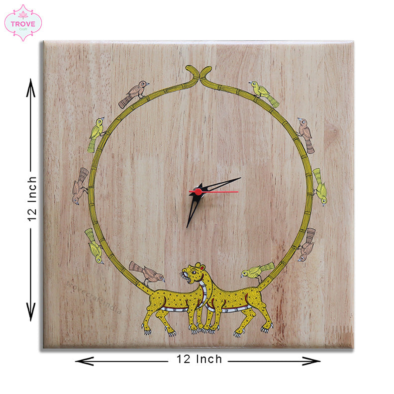 12" Hand-painted Contemporary Pattachitra Wall Clock