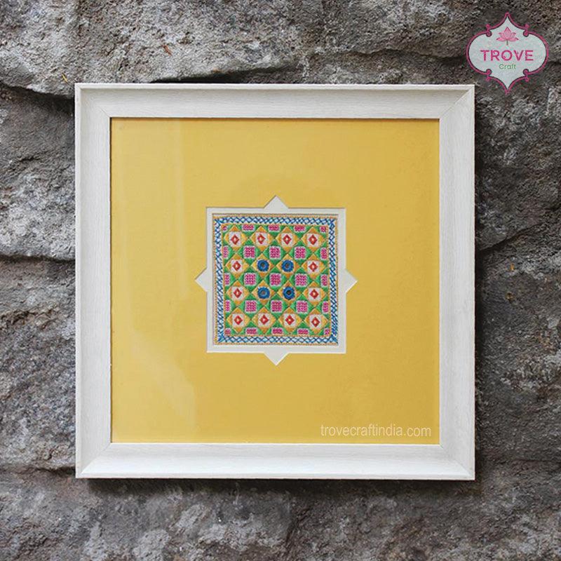 Hand-embroidered decor Frame