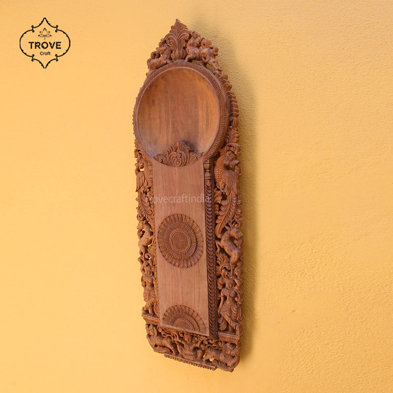 Chettinad carved wooden coconut grater