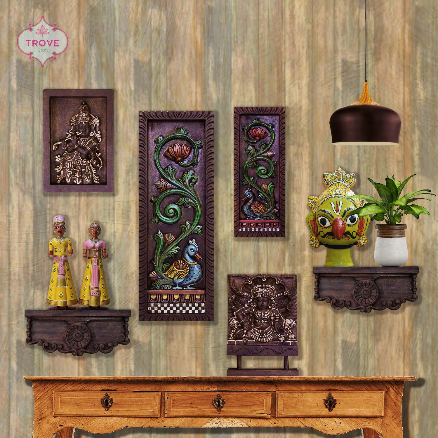 Carved Wooden Decor