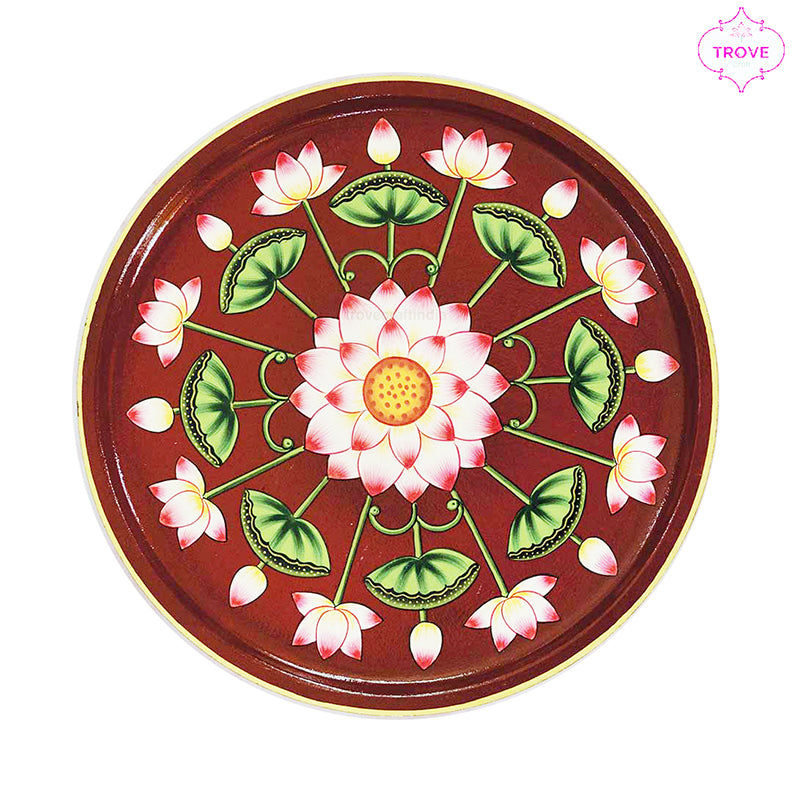 10 Lotus Chakra Pichwai Wall Décor Plate – Trove Craft India