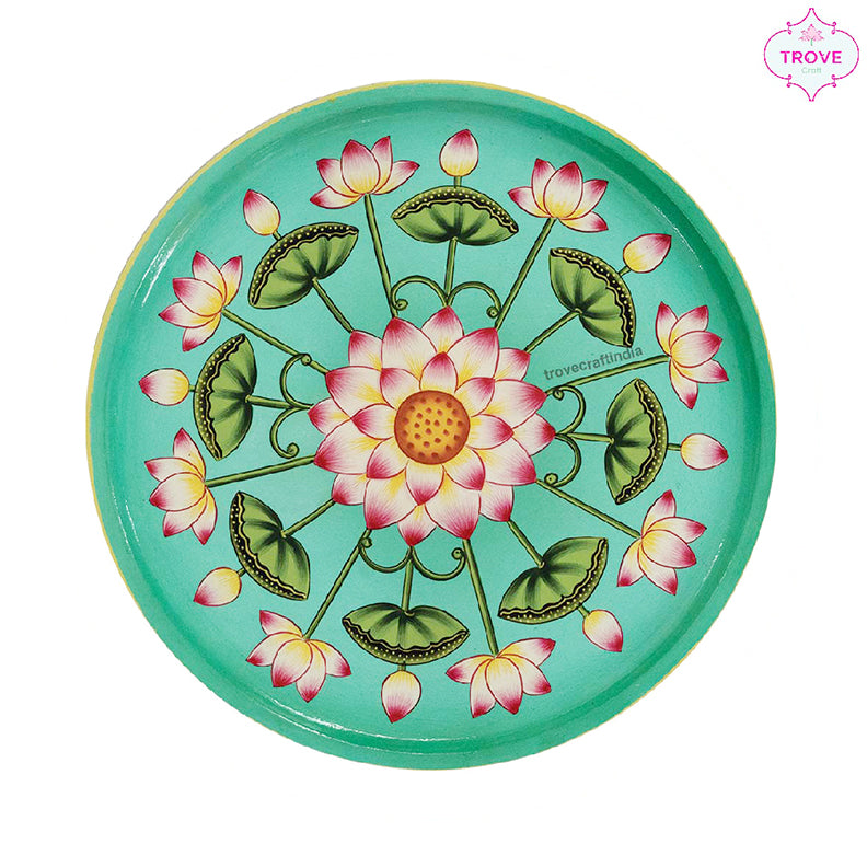 10 Lotus Chakra Pichwai Wall Décor Plate – Trove Craft India