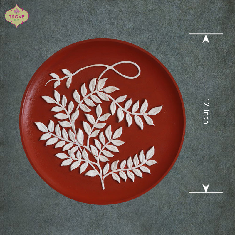 Hand-painted Botanical Relief Styled Decor Plates