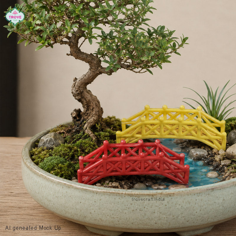 miniature garden with decorative Bridges 