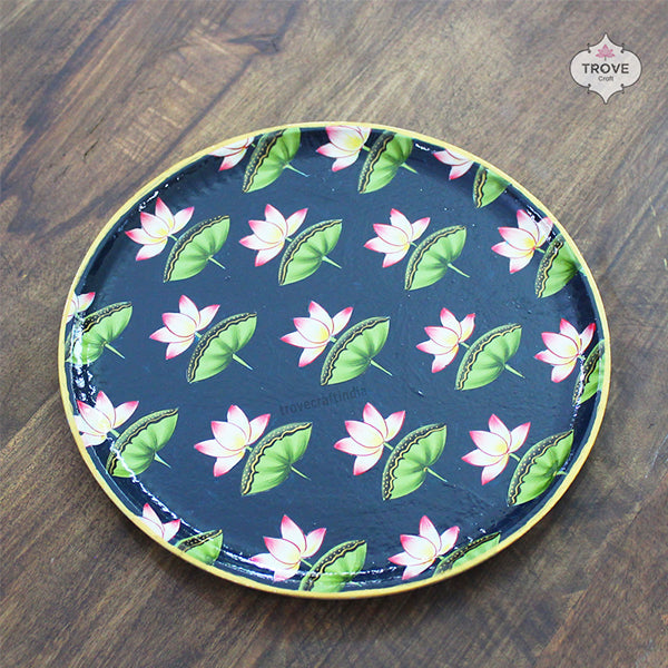 hand-painted lotus plate