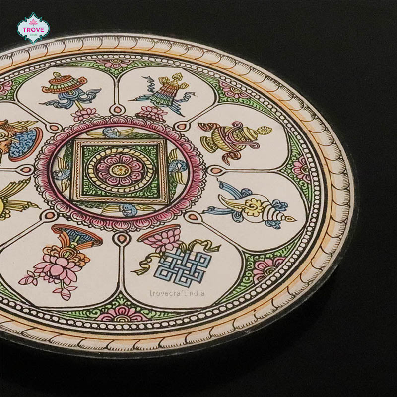 9" Ashtamangal Pattachitra Wall Decor Plate