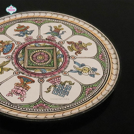 9" Ashtamangal Pattachitra Wall Decor Plate