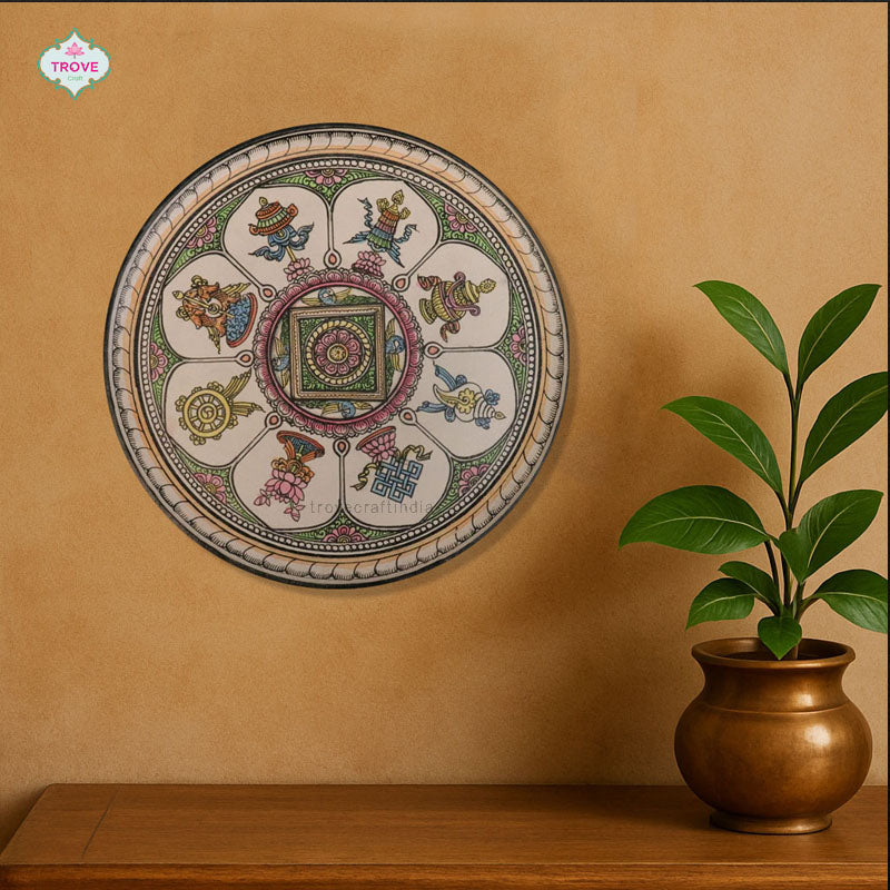 9" Ashtamangal Pattachitra Wall Decor Plate