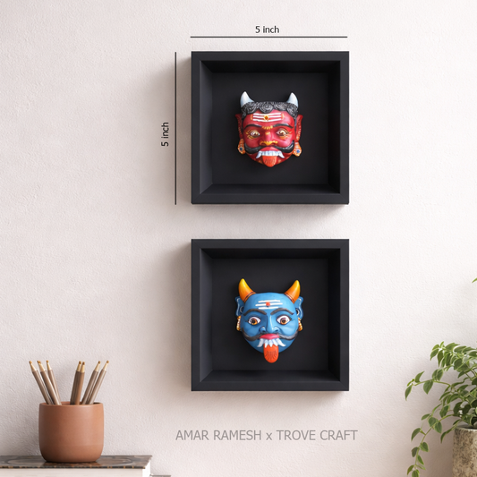 Set of 2 - Hand-painted & Framed Kolli Kannu ( Evil Eye ) - Limited Edition