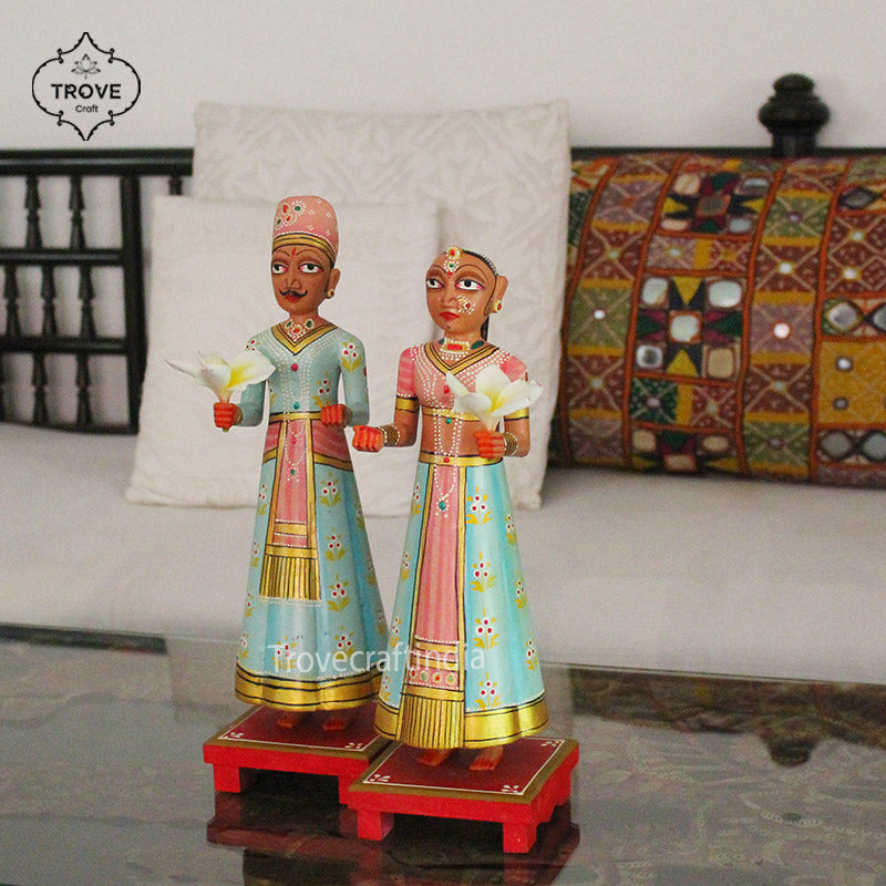 painted wooden gangur dolls