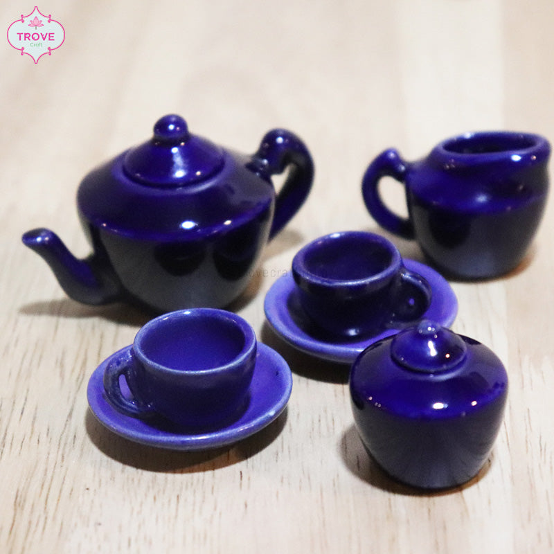 Set of of 5 - Ceramic Miniature - The Tea Party Set