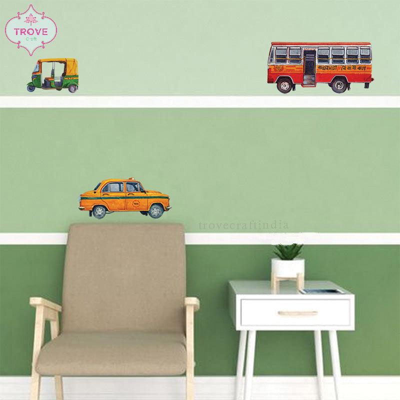 Set of 6 Self Adhesive Decals Kolkata Street Affair Trove Craft India