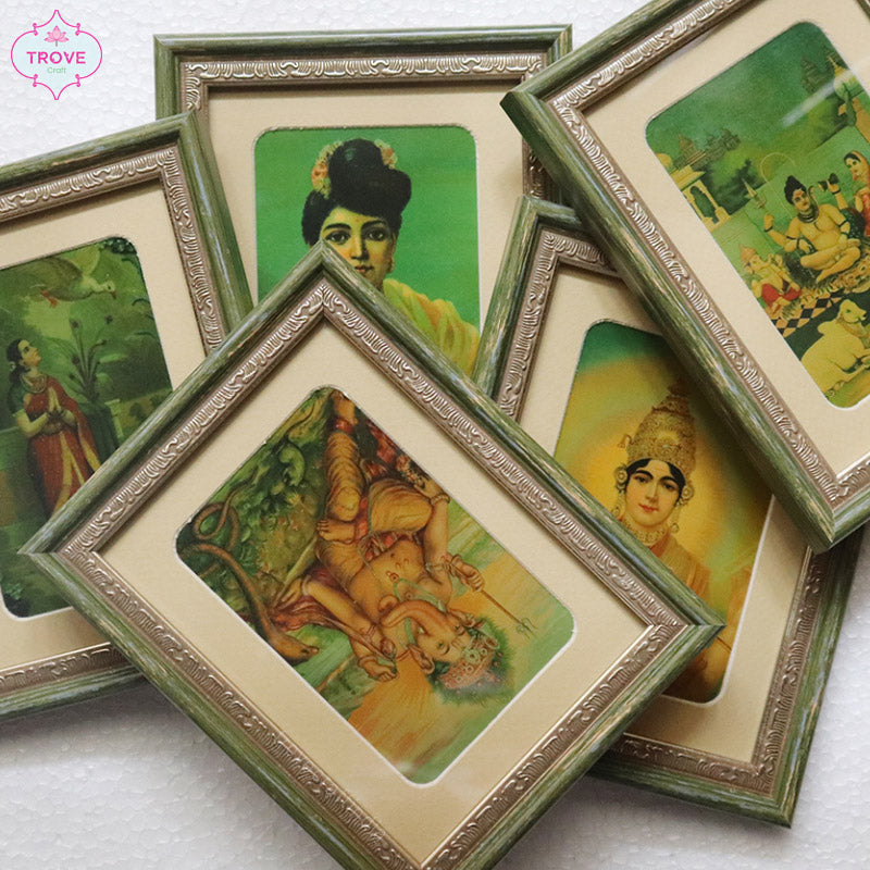 7 x 5.5 Inch Small Framed Art - Classic Vintage Prints