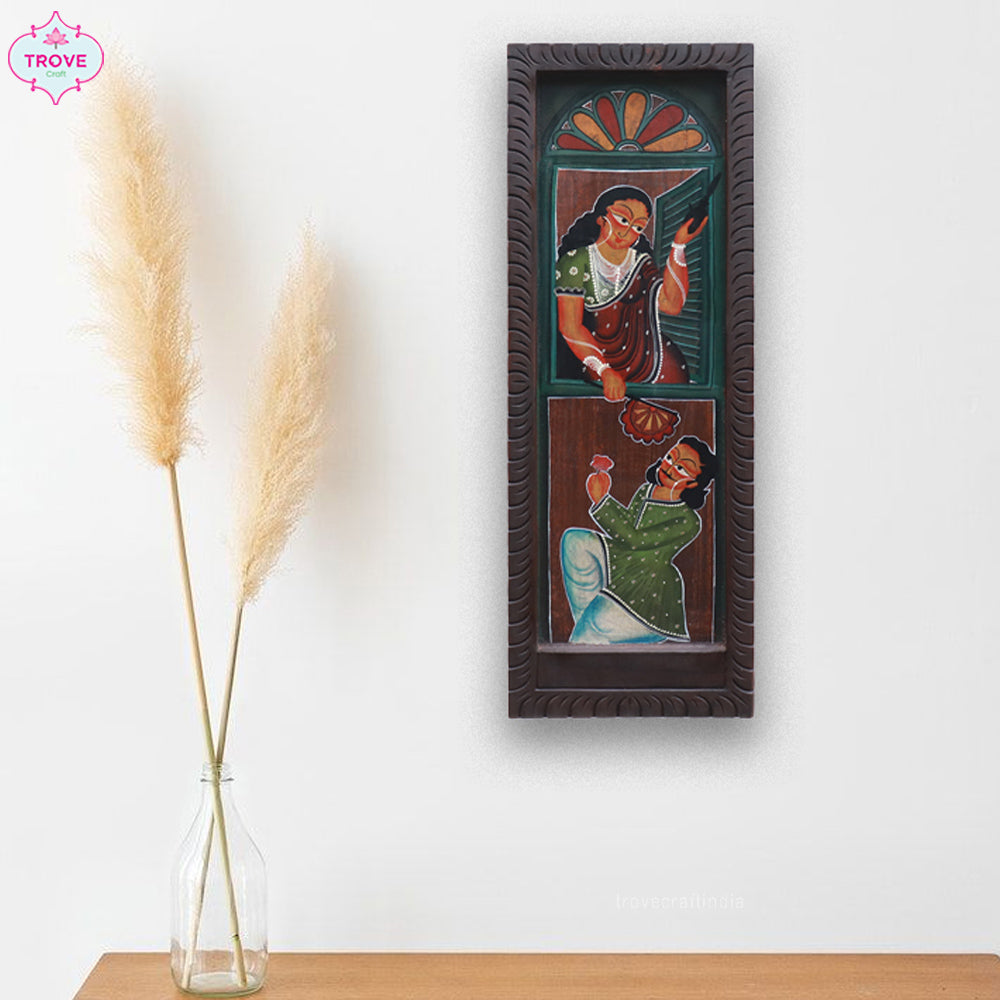 24"x 9" Babu Themed -  Kalighat Painting Wall Plaques