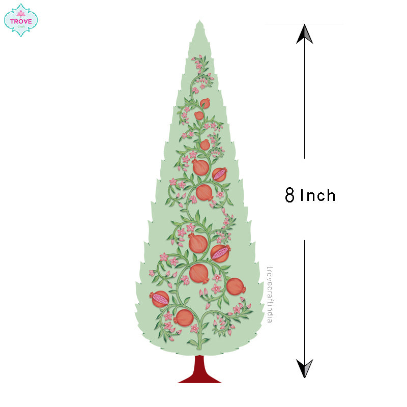 Set of 8 -  Cypress & Pomegranate Tree Wall Decorative Stickers Decal