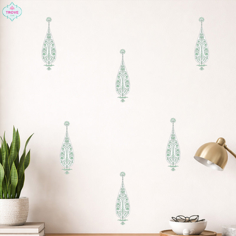 Set of 8 - 6 Inch Cypress Tree Wall Decorative Stickers Decal