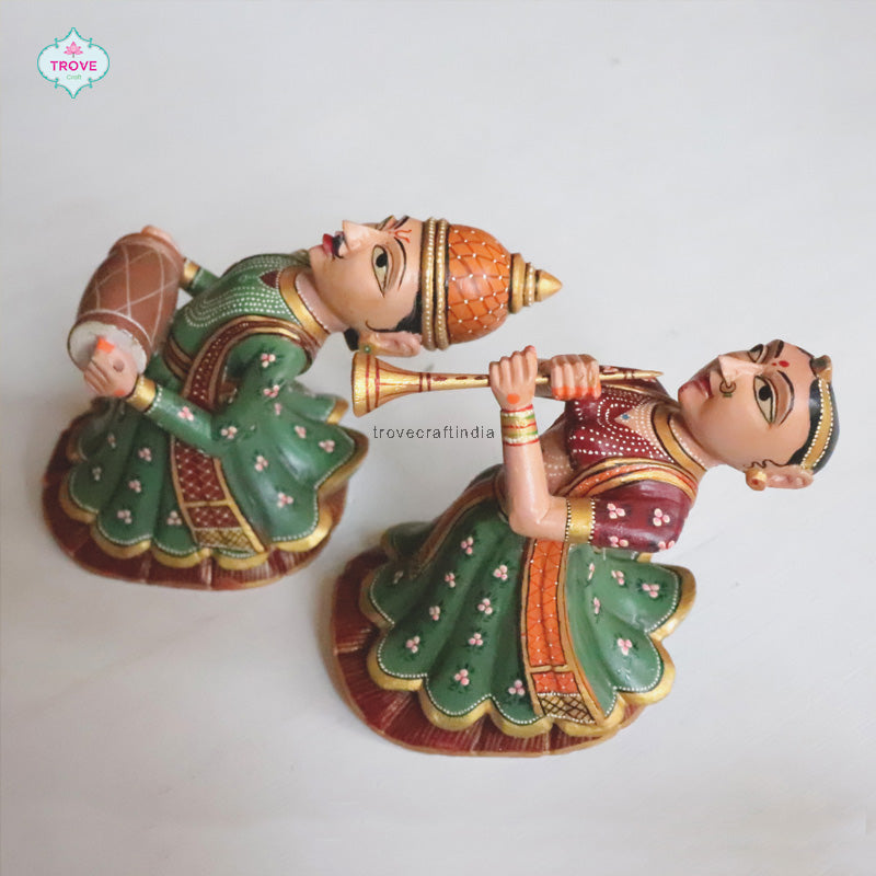 Set of 2 - Wall hanging Rajasthani Gangaur Musical Pairs