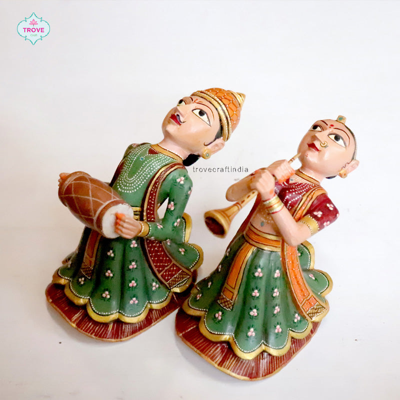 Set of 2 - Wall hanging Rajasthani Gangaur Musical Pairs