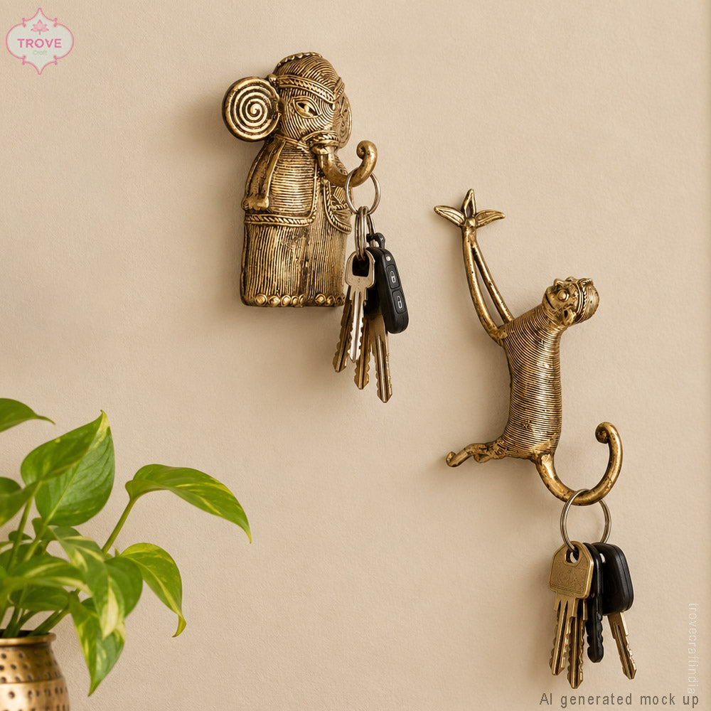 Dhokra metal craft  key hanger