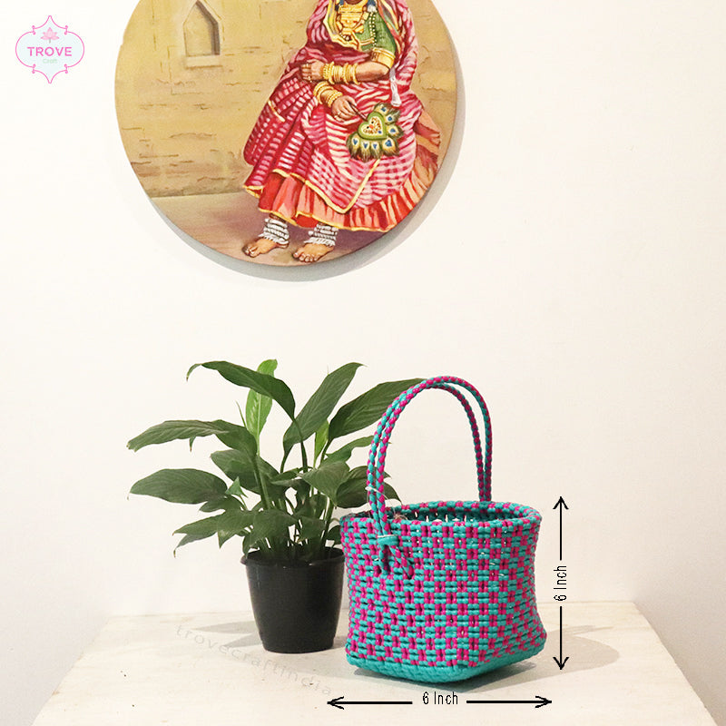 Handwoven Plastic Basket