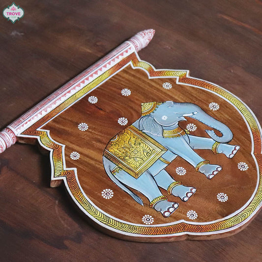 Patachitra theme Folksy Fan Shaped Wall Decor