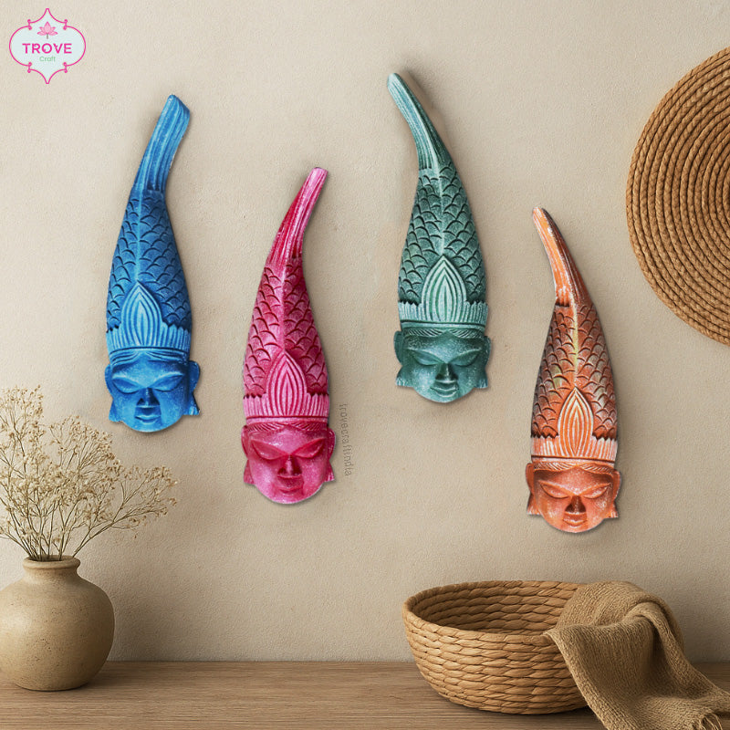 Fish Fusion Wooden Mask