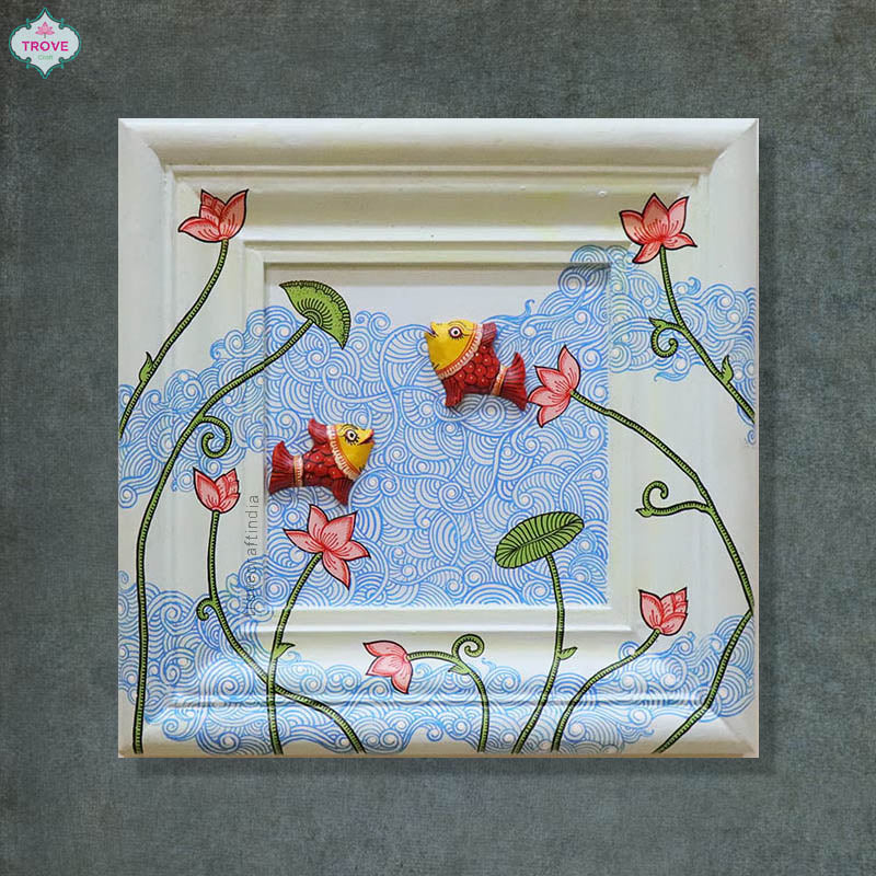 12" Nature-theme Gond-Patachitra Folk Art Infinity Frame