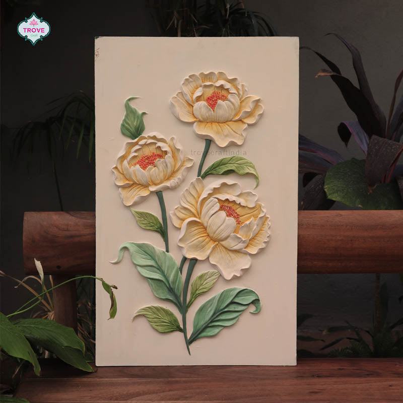 Floral themed relief art