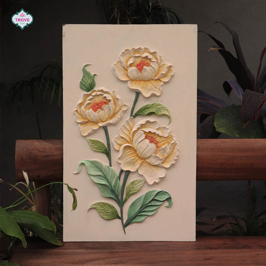 Floral themed relief art