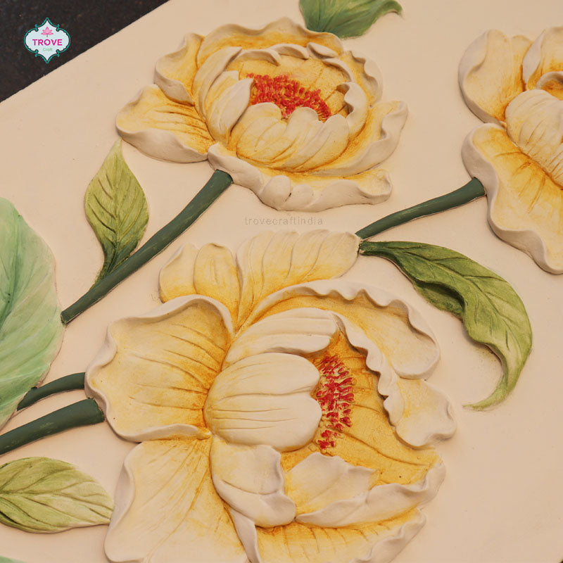Floral themed relief art