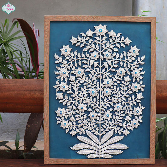 20" Tree of Life Motif Hand-painted Relief Panels
