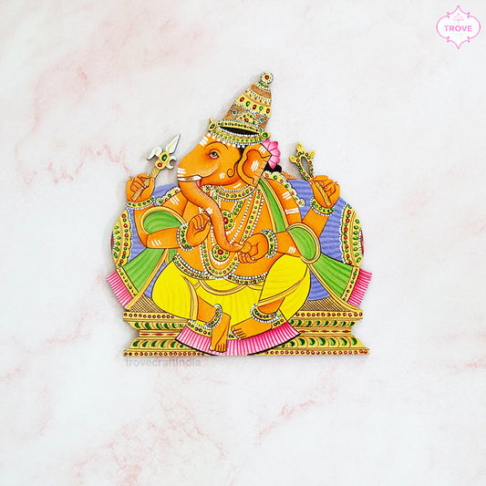 Ganesha Hand-painted MDF Decor DIY cutout